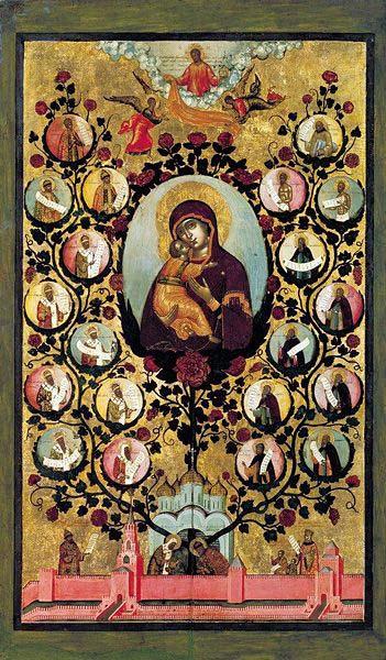 Simon Ushakov Praise to Icons of Virgin Mary of Vladimir. Germany oil painting art